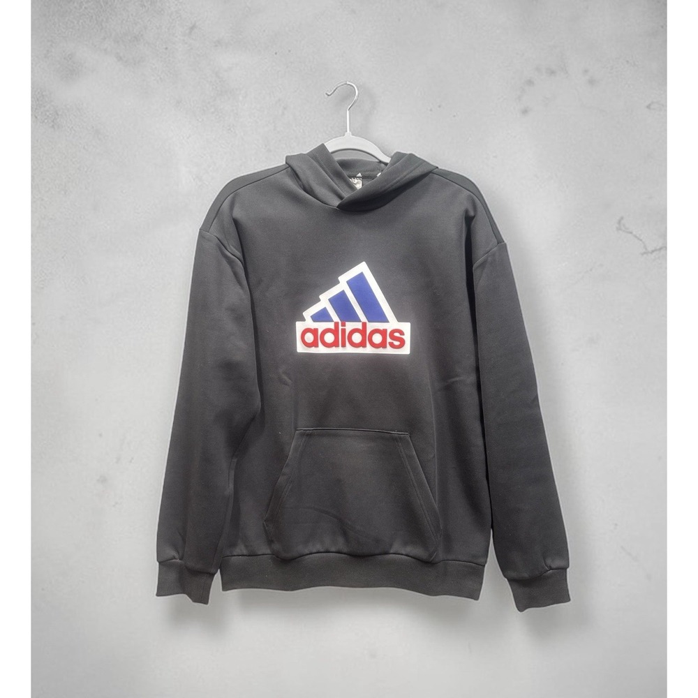 Adidas Men's Hoodie Future Icons Badge of Sport Medium Black Red White Blue